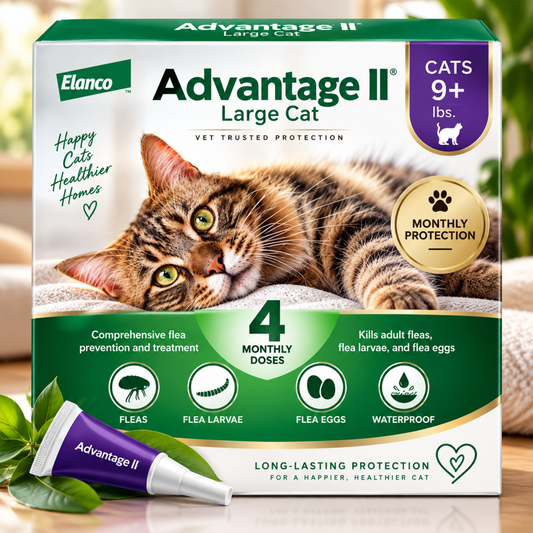 Advantage II Large Cat Flea Treatment – 4-Month Supply