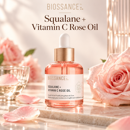 BIOSSANCE Squalane + Vitamin C Rose Advanced Facial Oil