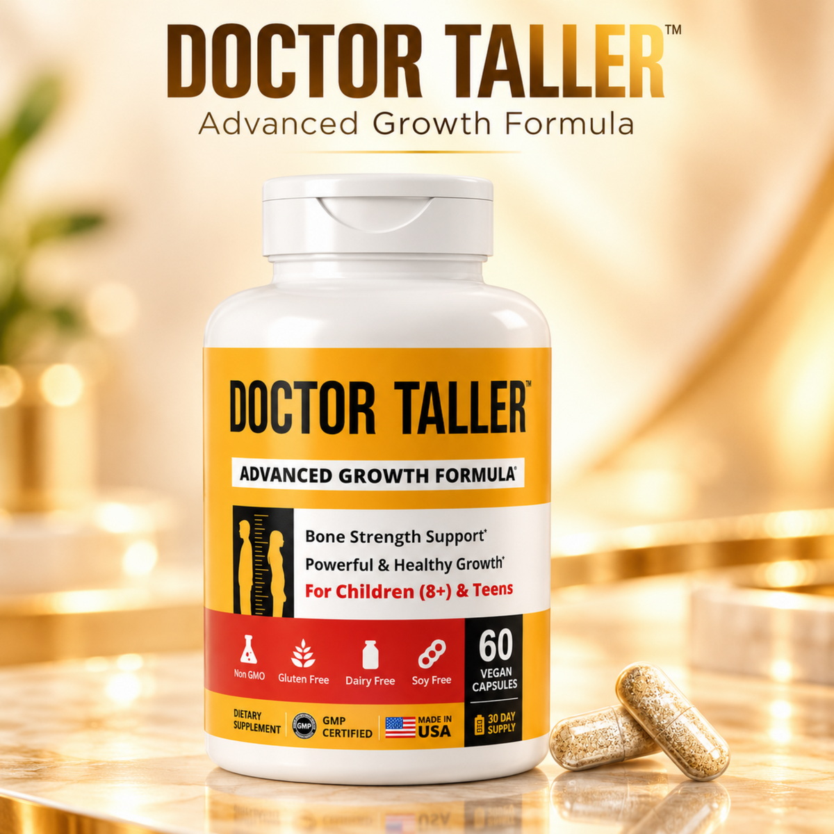 NuBest Doctor Taller Kids 8+ & Teens – 60 Vegan Capsules