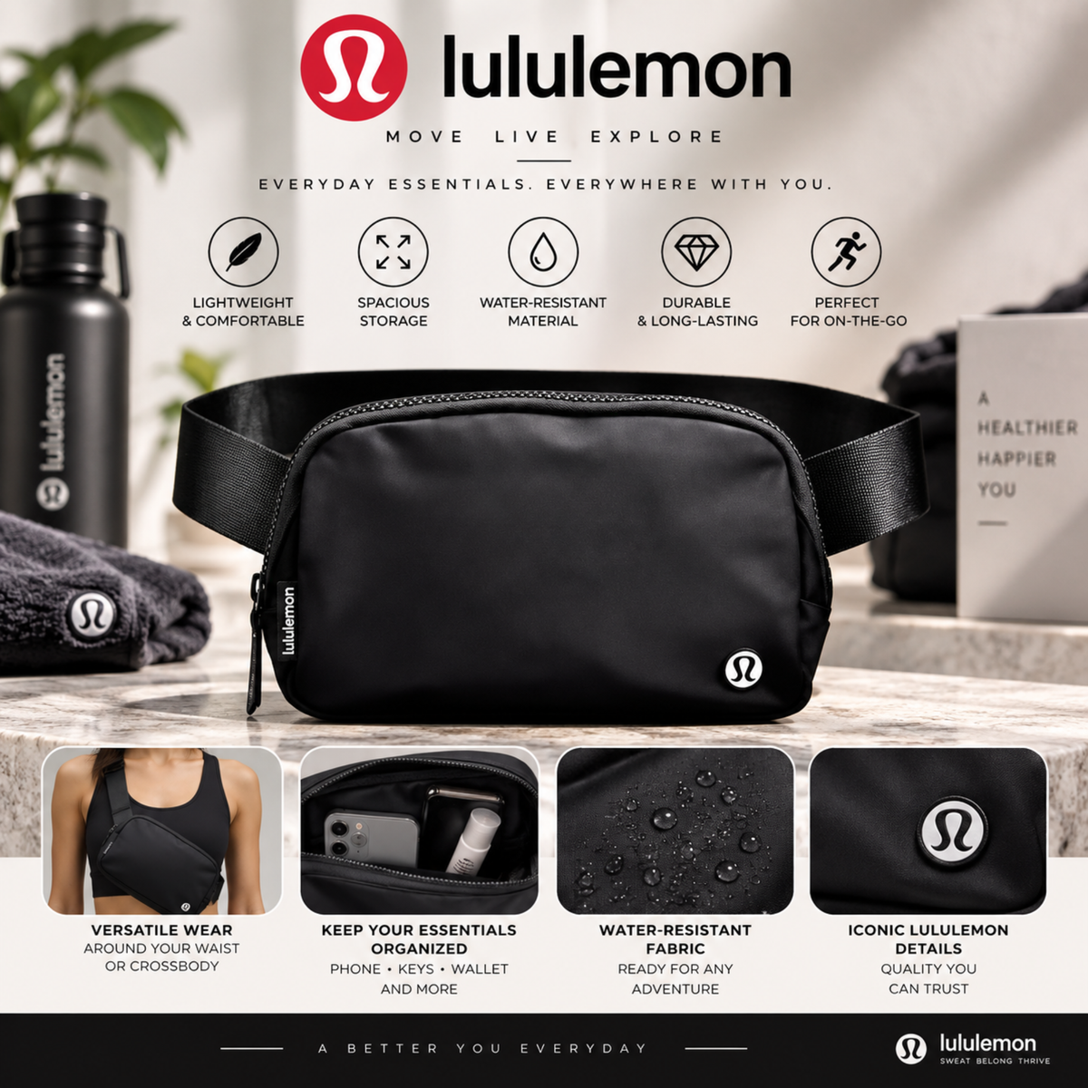 Lululemon Everywhere Belt Bag – Black