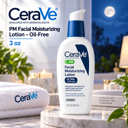 CeraVe PM Facial Moisturizing Lotion – Oil-Free | 3 oz
