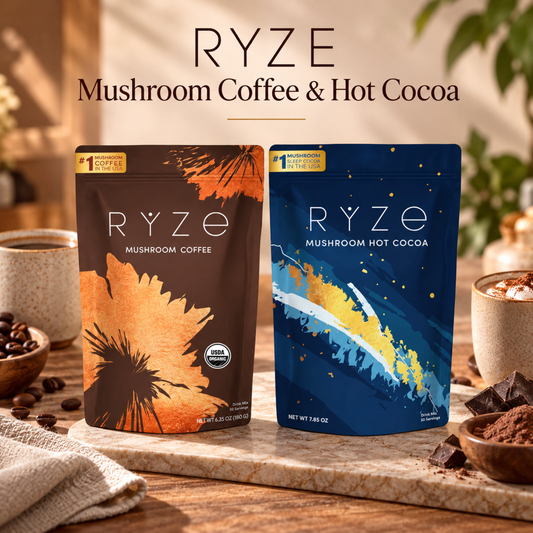 RYZE Day + Night Bundle – Mushroom Coffee & Hot Cocoa