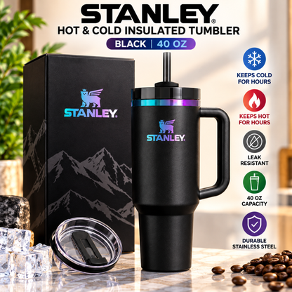 Stanley Quencher H2.0 FlowState Tumbler – 40 oz | Black Chroma