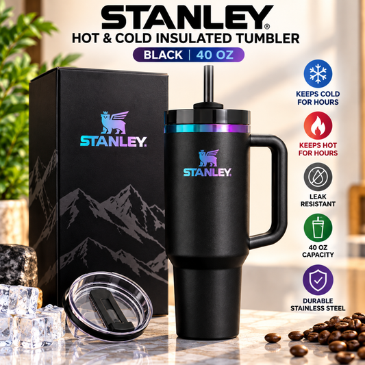 Stanley Quencher H2.0 FlowState Tumbler – 40 oz | Black Chroma