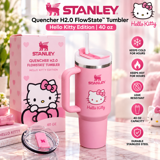 Stanley Quencher H2.0 FlowState Tumbler – 40 oz | Hello Kitty Edition