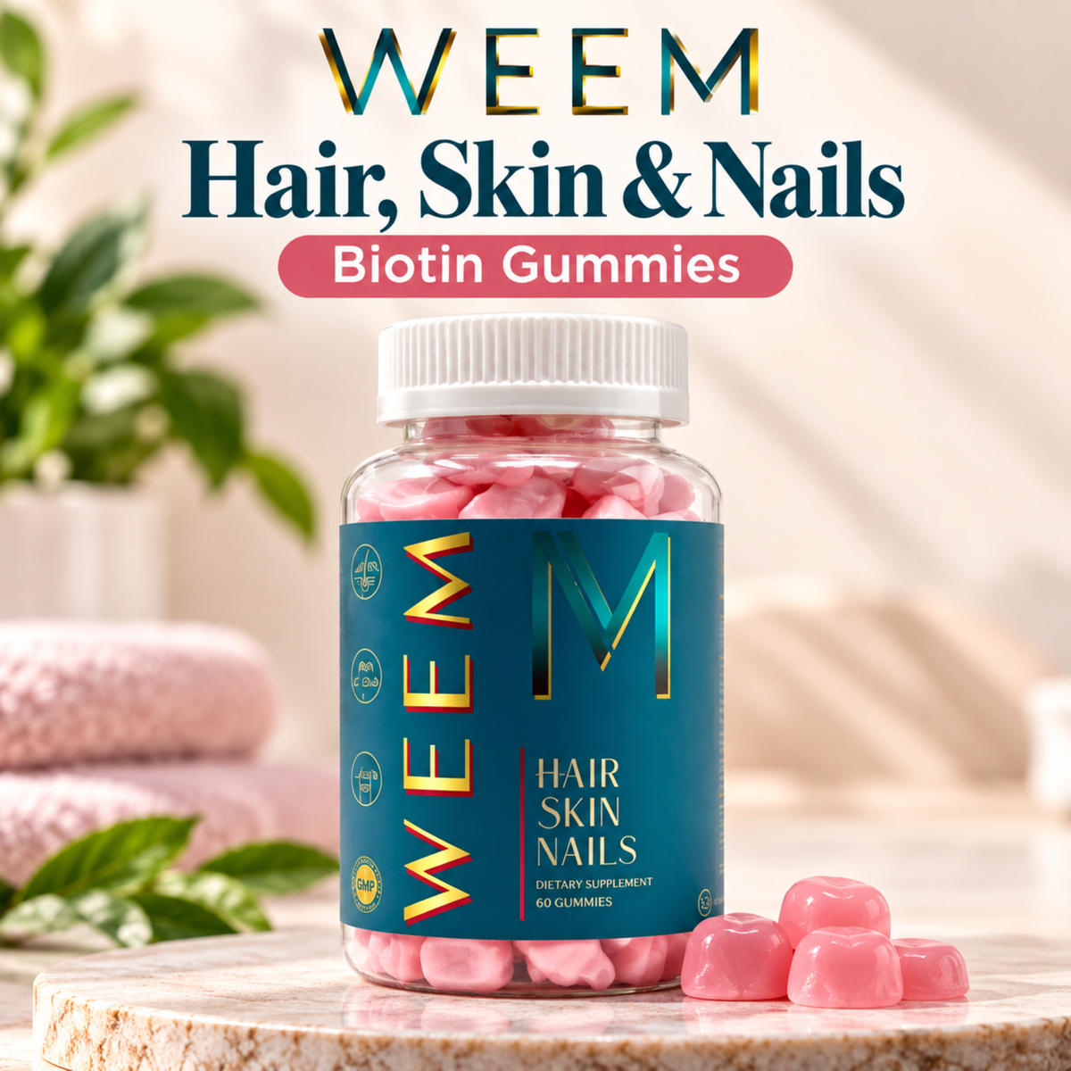 WEEM Hair, Skin & Nails Biotin Gummies