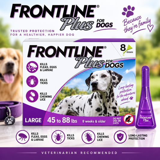 FRONTLINE Plus Large Dog 45-88 lbs – 8 Count