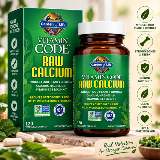 Garden of Life Vitamin Code Raw Calcium – 120 Capsules
