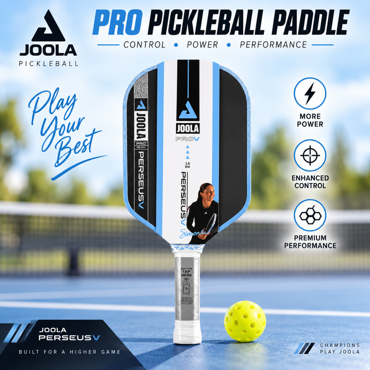JOOLA Perseus Pro V Simone Jardim Breeze Blue 16mm