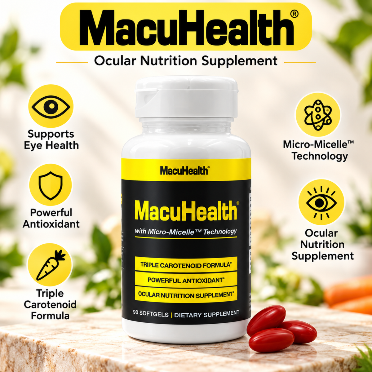 MacuHealth Triple Carotenoid Formula, 90 Softgels