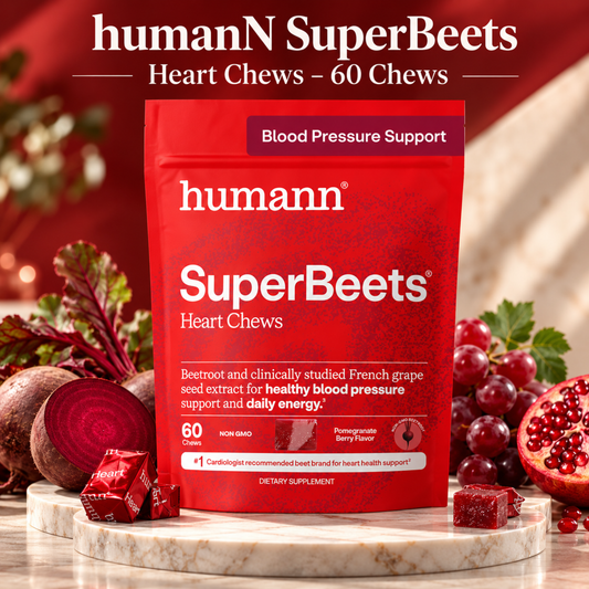 HumanN SuperBeets Heart Chews, Pomegranate Berry, 60 Count