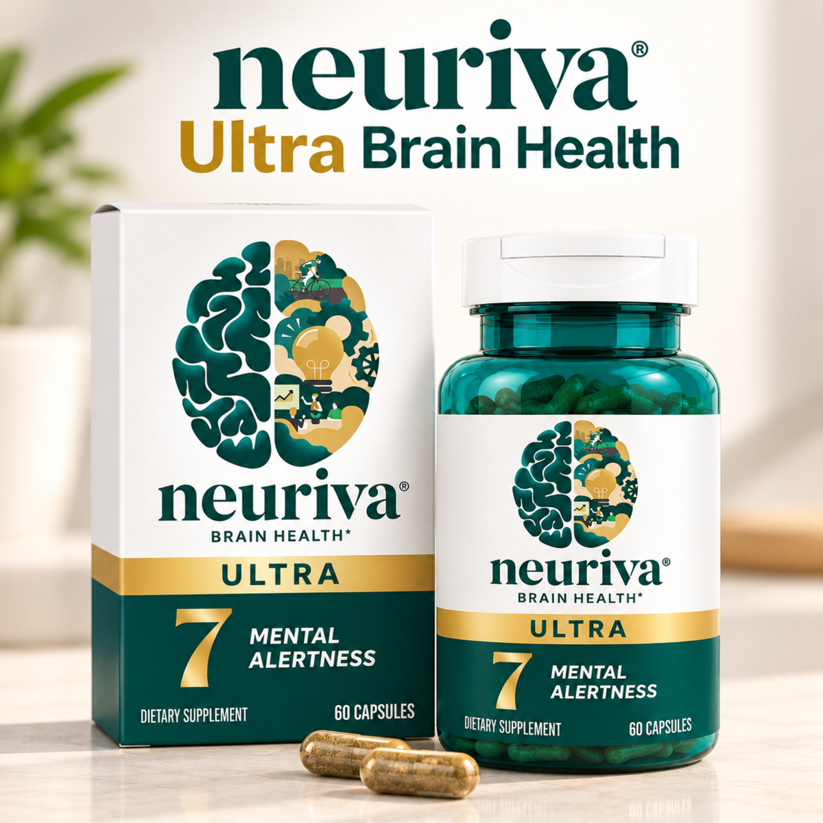 Neuriva Ultra Brain Supplement for Memory & Focus, 60 Capsules