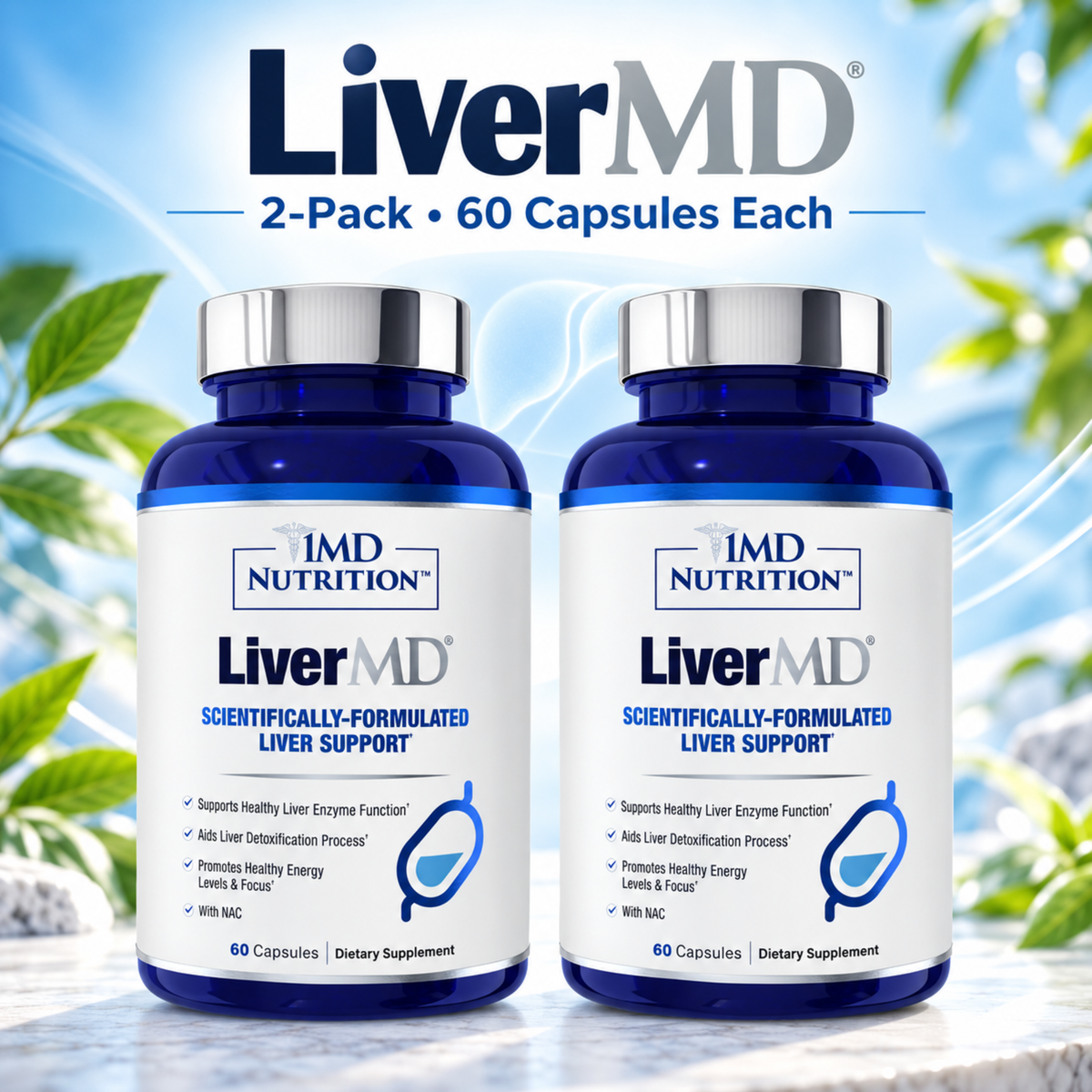 1MD Nutrition LiverMD – 60 Capsules (2-Pack)