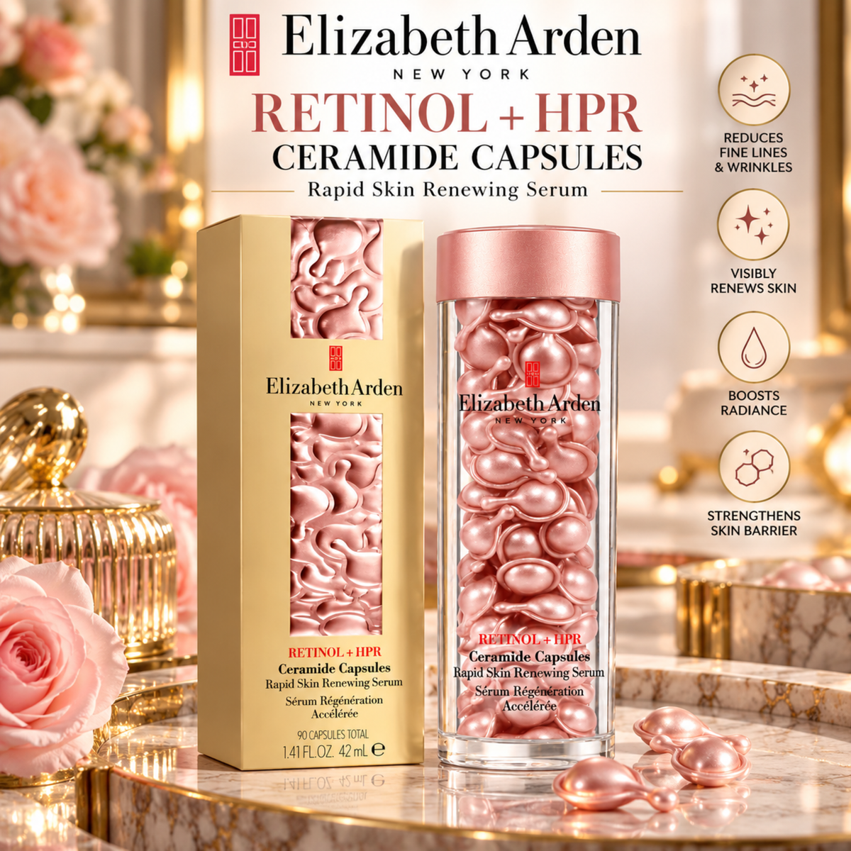 Elizabeth Arden Retinol + HPR Ceramide Capsules 90 Count