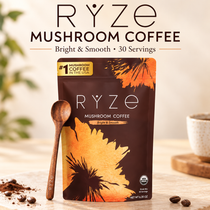 RYZE Organic Mushroom Coffee Medium Roast, 30 Servings